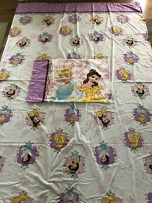 $24.99 • Buy Disney Princess Bed Sheet Twin Flat Pillowcase Set Snow White Cinderella Belle 