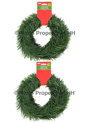 Set Of 2~30 Ft Christmas Artificial Wired Pine Garland Indoor/outdoor Clearance • $9.95