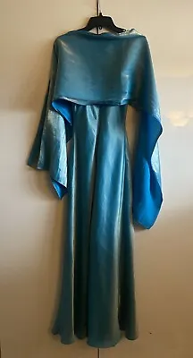 Faviana Formal Dress Size Xs Blue Teal With Golden Sheen With Shawl  VTG Y2K • $49.52