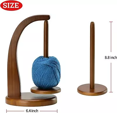 Magnetic Wool Revolving Spinning Knitting Crochet Yarn Ball Feeder Holder Wooden • £14.89