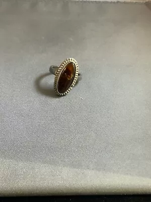 Vintage Handmade Fire Agate Silver Ring • $34.95