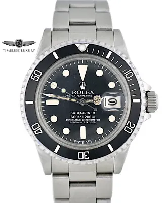 Vintage 1979 Rolex Submariner 1680 Stainless Steel 40mm Matte Black Dial Watch • $13799