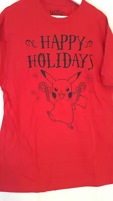 Pokemon Pikachu Christmas T-Shirt Red Happy Holidays Mens Size XL • $14.99