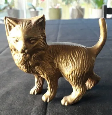 Vintage Brass Metal Cat/Kitten Figure. Cute Collectible Decorative Ornament • £9