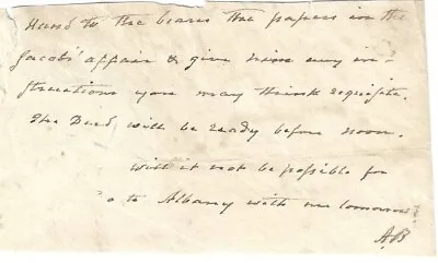 Aaron Burr Requests Property Records Be Given To Bearer Of Note • $895