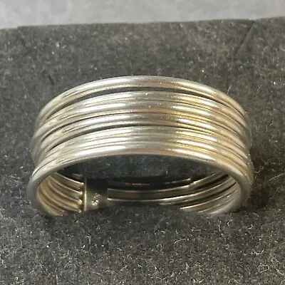 Vintage Solid Sterling Unitized  7 Ring Lucky Stack Sz. 11.5 Unique • $16.99