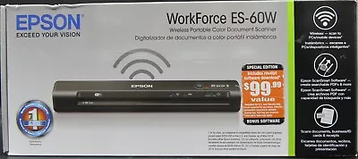 Epson WorkForce ES-60W Portable Color Document Scanner Black (ES-60W SE) • $109.99