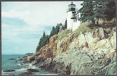 BASS HARBOR HEAD LIGHT Postcard Light House MT Desert Island McKinley Maine • $4.19