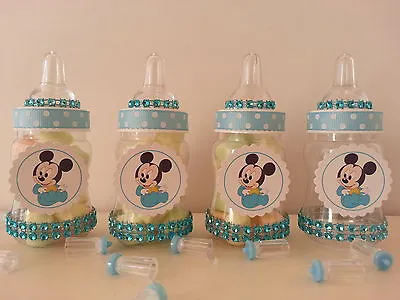 12 Baby Mickey Mouse Fillable Bottles Baby Shower Favors Prizes ~Boy Decorations • $15.99