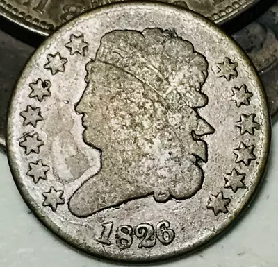 1826 Classic Head Half Cent 1/2C Ungraded Circulated US Copper Coin CC21666 • $72.99