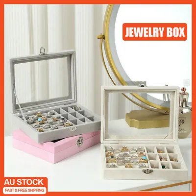 Jewellery Display Box Organizer Holder Storage Case Velvet Earring Jewelry • $15.98