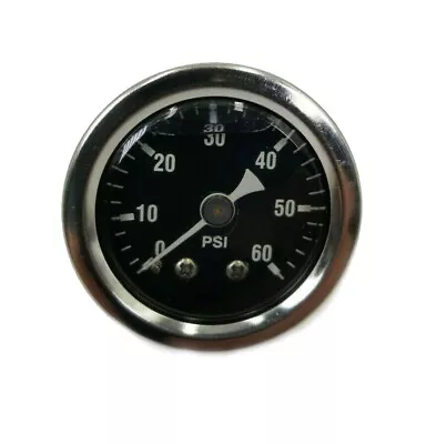 $18 • Buy 1-3/8  Liquid Filled 60 PSI Oil Pressure Gauge 1/8  NPT For Harley