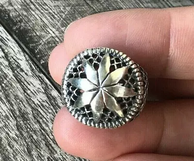 Vintage Flower & Openwork Design Handmade 925 Sterling Silver Ring Size 5.5 • $32.99