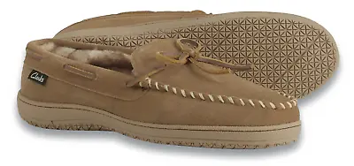Clarks Moccasin Slippers W/Outsole Seam - NEW Mens Size 10 Cinnamon - #42589-WL • $27.98