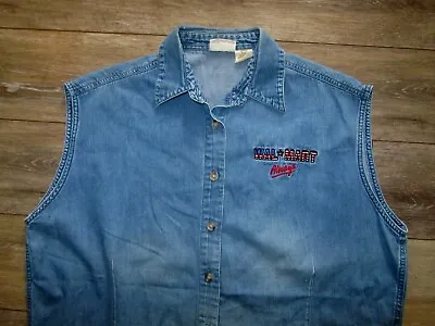 $34.99 • Buy Vintage 80's Walmart Employee Worker Denim Button Down Vest Womens Size 2XL XXL