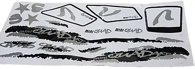 St093 Mini Quad Bike Fairing Stickers Black / Silver 49cc Mini Quad Bike Decals • £8.99