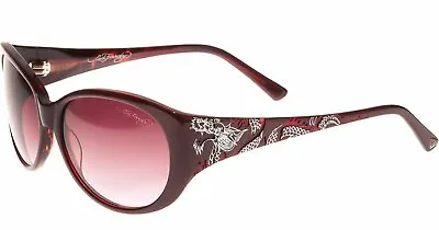 Ed Hardy Sunglasses Big Dragon Red Burgundy With Case And Box • $69.99