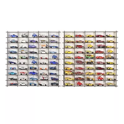 1:64 Toy Car Wall Shelf Hotwheels Matchbox Compatible Display Case For 100 Cars • $56.65