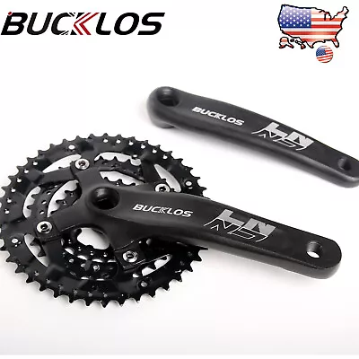 Bike 170mm Crankset 22-44t 104BCD Crank Triple Double Speed Chainring Round MTB • $38.72