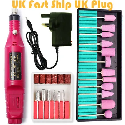£9.98 • Buy 1 Set Electric Nail Drill Machine Manicure Pedicure Portable Nail File Buffer UK