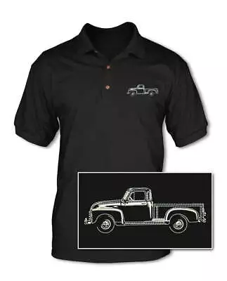 1951 - 1954 Chevrolet Pickup 3100 Adult Pique Polo Shirt - Side View • $59.79