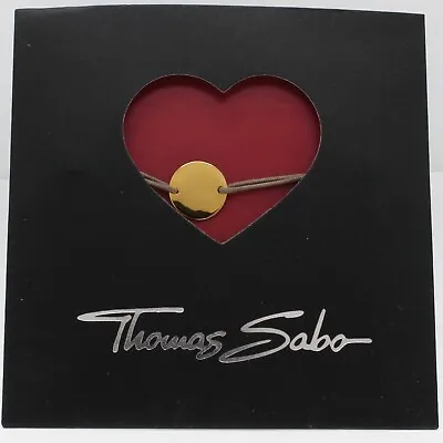 Thomas Sabo Little Secrets Gold Colour Silver Disc Grey Adjustable Bracelet • $38.72