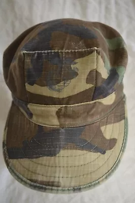 US Marine Corps USMC Logo Woodland Camo 8 Point Utility Cover Hat Cap Sz S READ! • $6.79