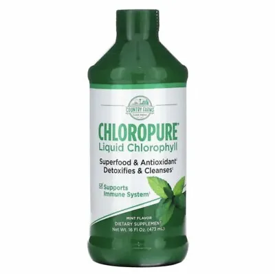 Liquid Chlorophyll Detox Antioxidant Mint 16 Fl Oz (473 Ml) By Chloropure • $31.95