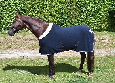 Rhinegold Show Fleece Cooler Travel Fleece Horse Rug | Navy | Std Neck |5'6 -7'3 • £42.20