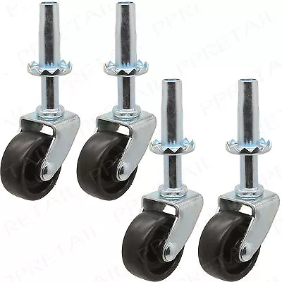 £6.47 • Buy 4 X SMALL BLACK SWIVEL SOCKET CASTOR WHEELS ~ 30mm ~ Sofa Divan Chair Trolley