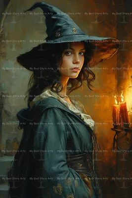 WITCHY LADY ART PRINT Fantasy Portrait Witch Poster Wall Decor Gothic D166 • $7.95