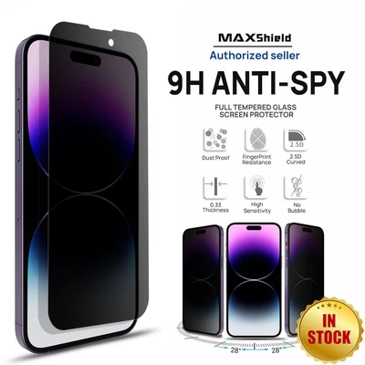 $7.85 • Buy 2x Privacy Tempered Glass Screen Protector For IPhone 14 13 12 11 Pro Max Xs XR