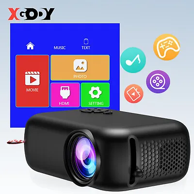 XGODY Portable Mini Projector FHD 1080p LED Home Cinema Movie Theater Entertain • $59.99