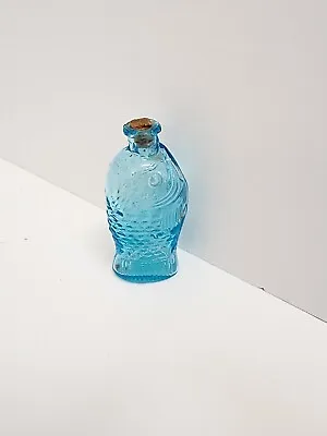 Wheaton Glass Aqua Blue Fisch's Bitters Mini Figural Medicine Bottle 3  Fish • $7