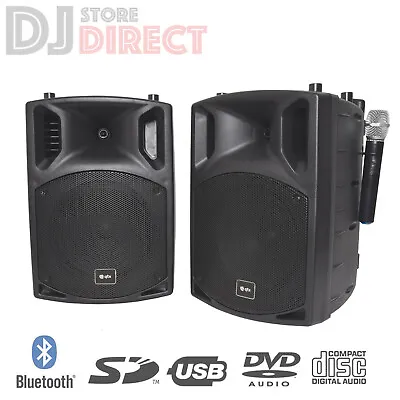QTX PAV10 Portable Karaoke PA Speaker System Bluetooth SD USB CD DVD + UHF Mics • £499