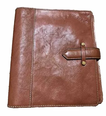 Franklin Covey Compact  Cognac Brown Full Grain Leather Please Read Description • $19.99