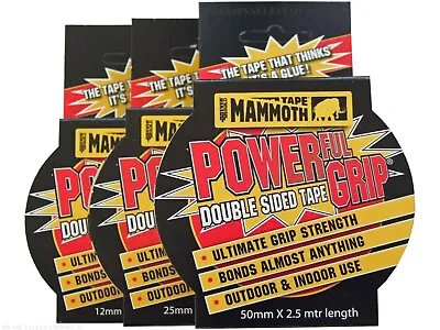 3 XEVERBUILD MAMMOTH DOUBLE SIDED TAPE Strong Heavy Duty Powerful GRIP 50MMX2.5M • £24.95