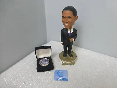 Barack Obama Collectibles Elect A Head Bobble-Head + $1 Dollar Coin W COA • $29.99