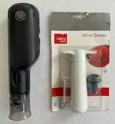 L'Objet & Le Vin Battery Corkscrew Opener / Vacu Vin Wine Saver Bundle • $23.99