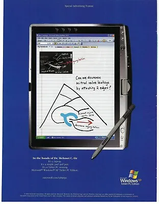 2004 Microsoft Windows XP Tablet PC Edition Dr. Mehmet Oz Retro Print Ad/Poster • $11.90