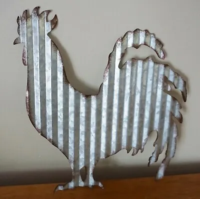 ROOSTER CHICKEN METAL SCULPTURE SIGN Rustic Country Primitive Kitchen Home Decor • $12.95