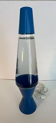 Vintage 90’s Midnight Blue Lava Lite Lamp Blue Base  Blue Wax 16.5  Tested Work • $60