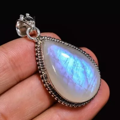 925 Sterling Silver Handmade Rainbow Moonstone Beautiful Woman Pendent P585 • $12.41