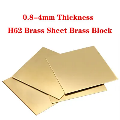 0.8-4mm Thickness H62 Brass Sheet Brass Block  Many Size Metalworking Craft DIY • $141.30