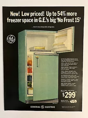 General Electric VTG 1964 Life Print Add 10.5x13.5 Turquoise Refrigerator • $13.99