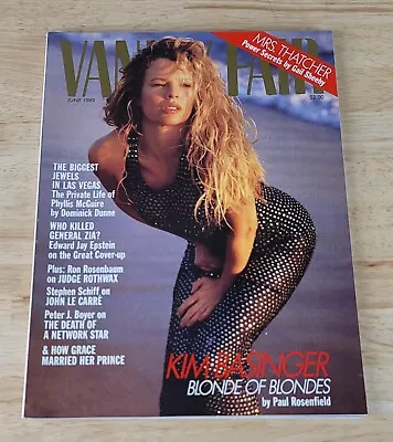 Vtg Vanity Fair Magazine June 1989 Kim Basinger Margaret Thatcher • $12.50