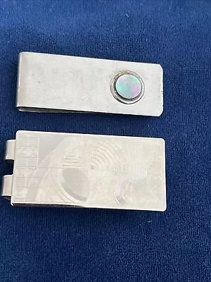 Vintage Money Clips Lot Of 2 Silver Tone Nice Condition • $12.06