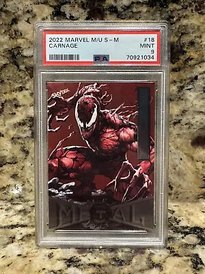 2022 Marvel Metal Universe Spider-Man #18 - Carnage - Skybox - PSA 9 • $0.99