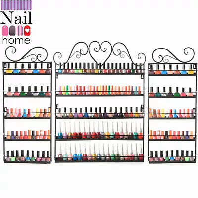 Combination Metal Nail Polish Display Organizer 5 Tier Wall Rack Holder Black US • $21.99