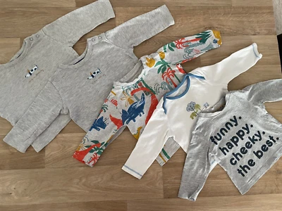 Baby Boy 3-6 Months Tu Marks And Spencer Bundle 5 Long Sleeve T-shirts • £6